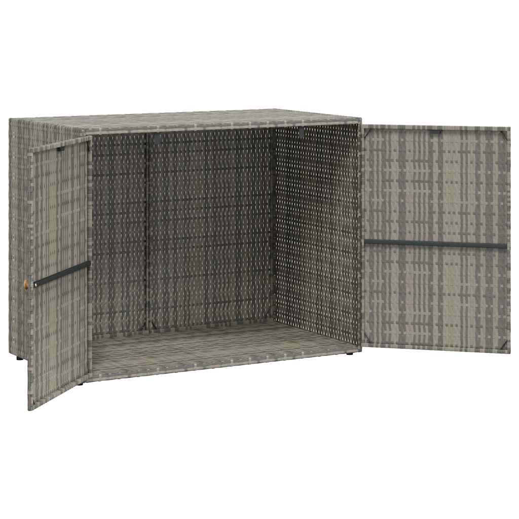 vidaXL Garden Storage Cabinet Grey 100x55.5x80 cm Poly Rattan 6