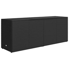 vidaXL Garden Storage Cabinet Black 198x55.5x80 cm Poly Rattan 6