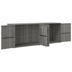 vidaXL Garden Storage Cabinet Grey 198x55.5x80 cm Poly Rattan 3