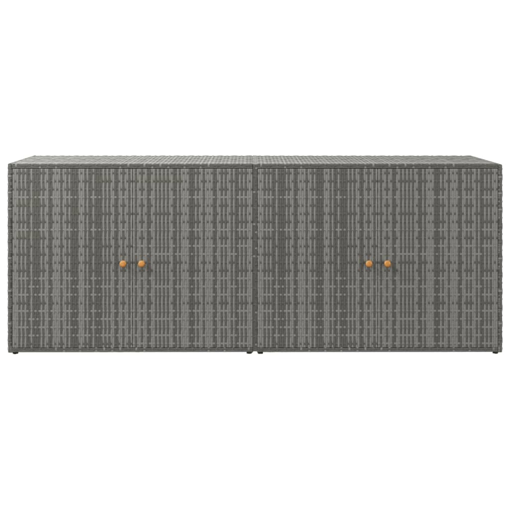 vidaXL Garden Storage Cabinet Grey 198x55.5x80 cm Poly Rattan 4
