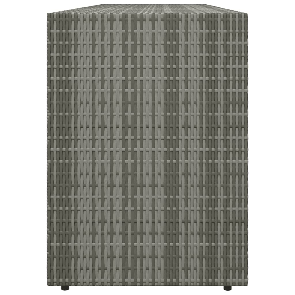 vidaXL Garden Storage Cabinet Grey 198x55.5x80 cm Poly Rattan 5