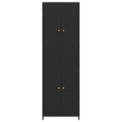vidaXL Garden Storage Cabinet Black 59x40x180 cm Poly Rattan 5