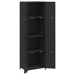 vidaXL Garden Storage Cabinet Black 59x40x180 cm Poly Rattan 6