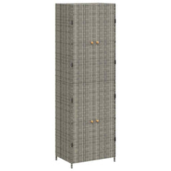 Garden Storage Cabinet 59x40x180 cm Poly Rattan Grey