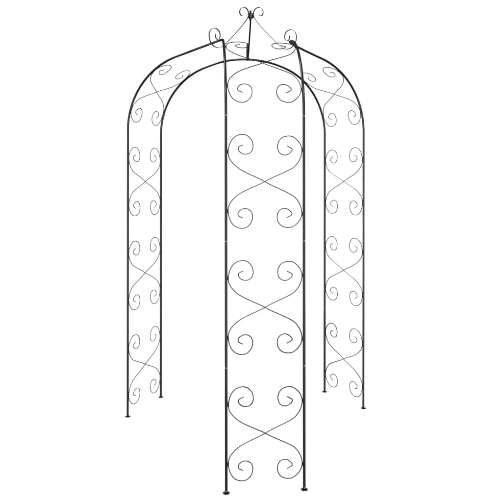 vidaXL Garden Arch Black Ø180x255 cm Steel 3