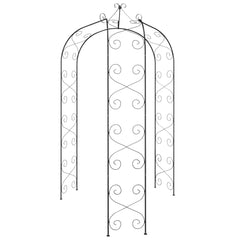 vidaXL Garden Arch Black Ø180x255 cm Steel 3
