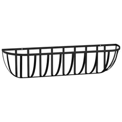 vidaXL Wall Troughs 2 pcs with Coco Liners Black 61x19x16 cm Steel 5