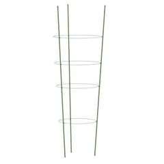 vidaXL Garden Plant Supports with 4 Rings 5 pcs Green 90 cm Steel 4