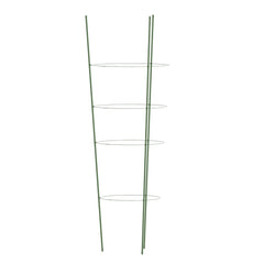 vidaXL Garden Plant Supports with 4 Rings 5 pcs Green 90 cm Steel 6