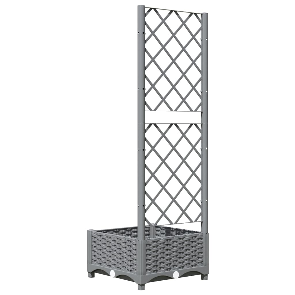 vidaXL Garden Planter Light Grey 40 x 40 x 121.5 cm 4