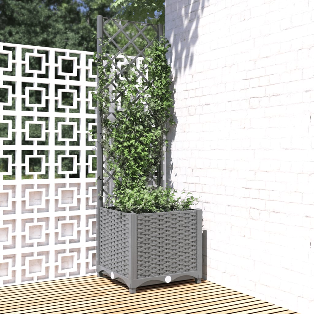 vidaXL Garden Planter Light Grey 40 x 40 x 136 cm 1