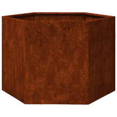 Planter Rusty 60x60x45 cm Corten Steel Width 69 cm Weathering steel/brown