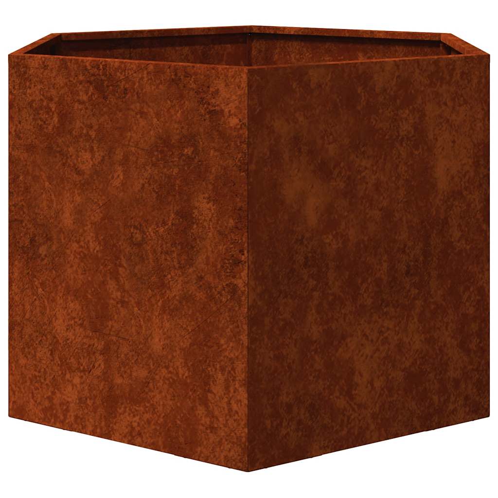 Planter Rusty 60x60x45 cm Corten Steel Width 69 cm Weathering steel/brown