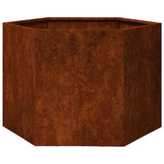 Planter Rusty 60x60x45 cm Corten Steel Width 69 cm Weathering steel/brown