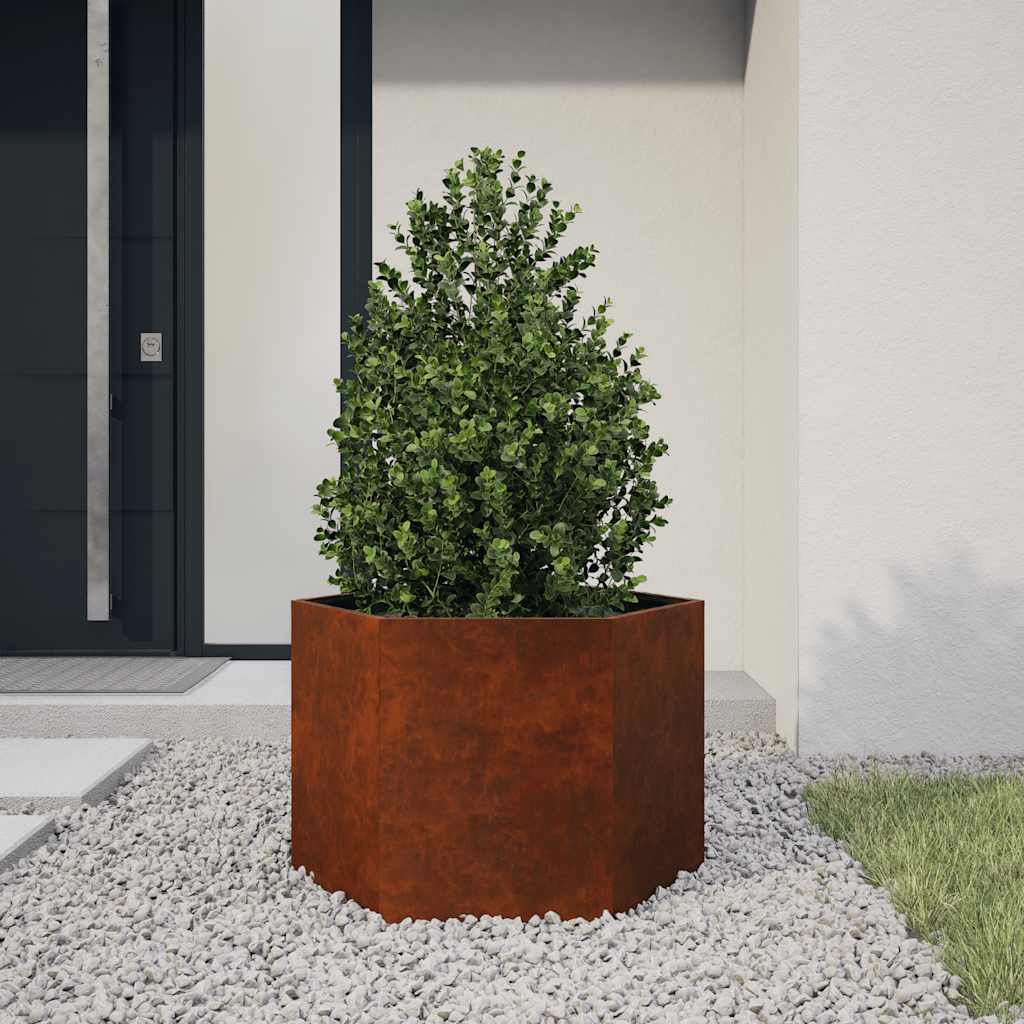 Planter Rusty 60x60x45 cm Corten Steel Width 69 cm Weathering steel/brown