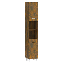 vidaXL Bathroom Cabinet Smoked Oak 30x30x179 cm Engineered Wood 2