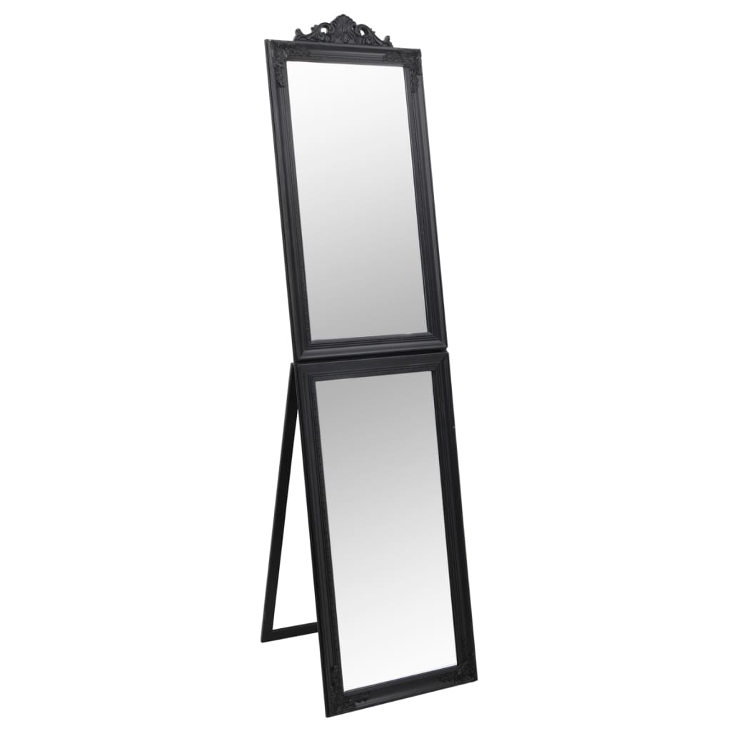 vidaXL Free-standing Mirror | Black | Glass | Full-Length | Foldable 2