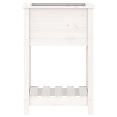 vidaXL Planter with Shelf White 54x34.5x81 cm Solid Wood Pine 5