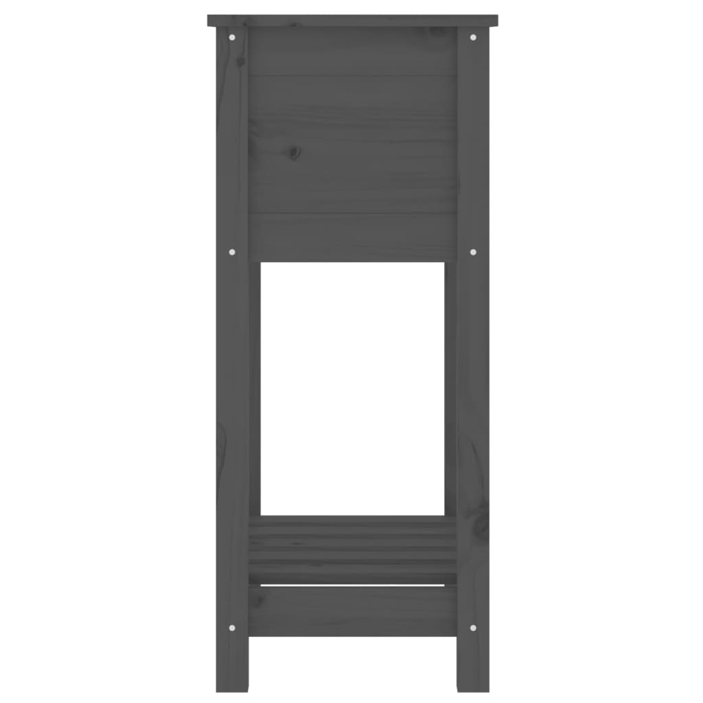 vidaXL Planter with Shelf Grey 54x34.5x81 cm Solid Wood Pine 6