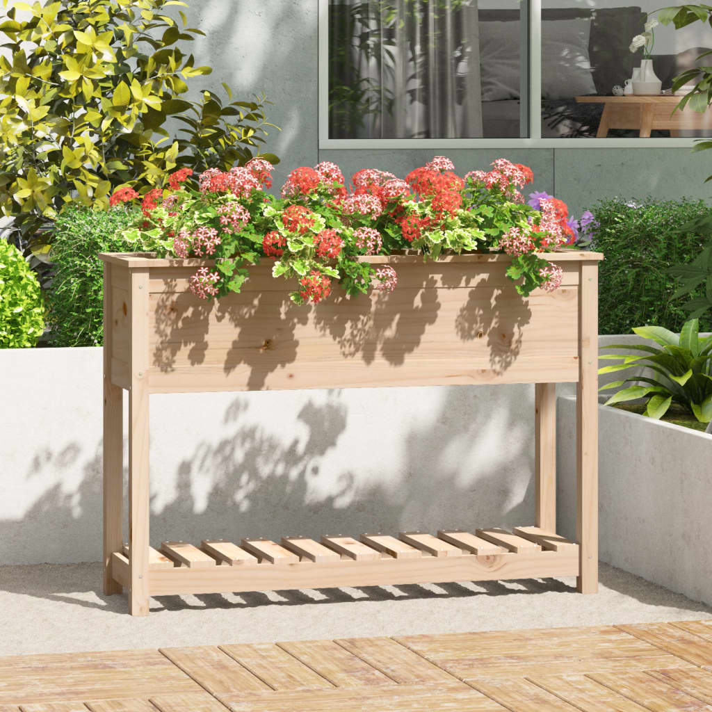 vidaXL Planter with Shelf 54x34.5x81 cm Solid Wood Pine