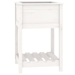 vidaXL Planter with Shelf White 54x54x81 cm Solid Wood Pine 2