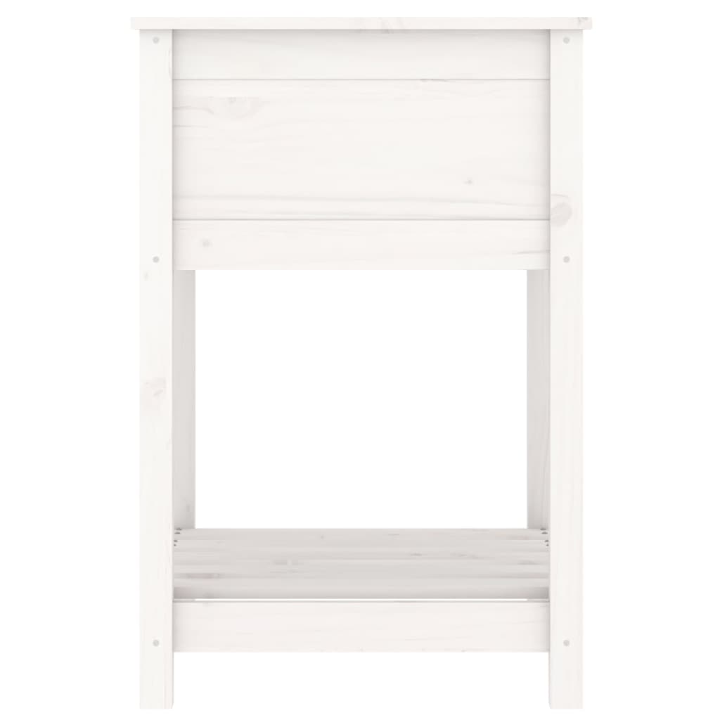 vidaXL Planter with Shelf White 54x54x81 cm Solid Wood Pine 6