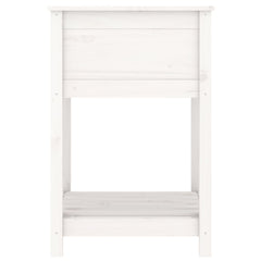 vidaXL Planter with Shelf White 54x54x81 cm Solid Wood Pine 6