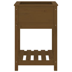 vidaXL Planter with Shelf Honey Brown 54x54x81 cm Solid Wood Pine 5