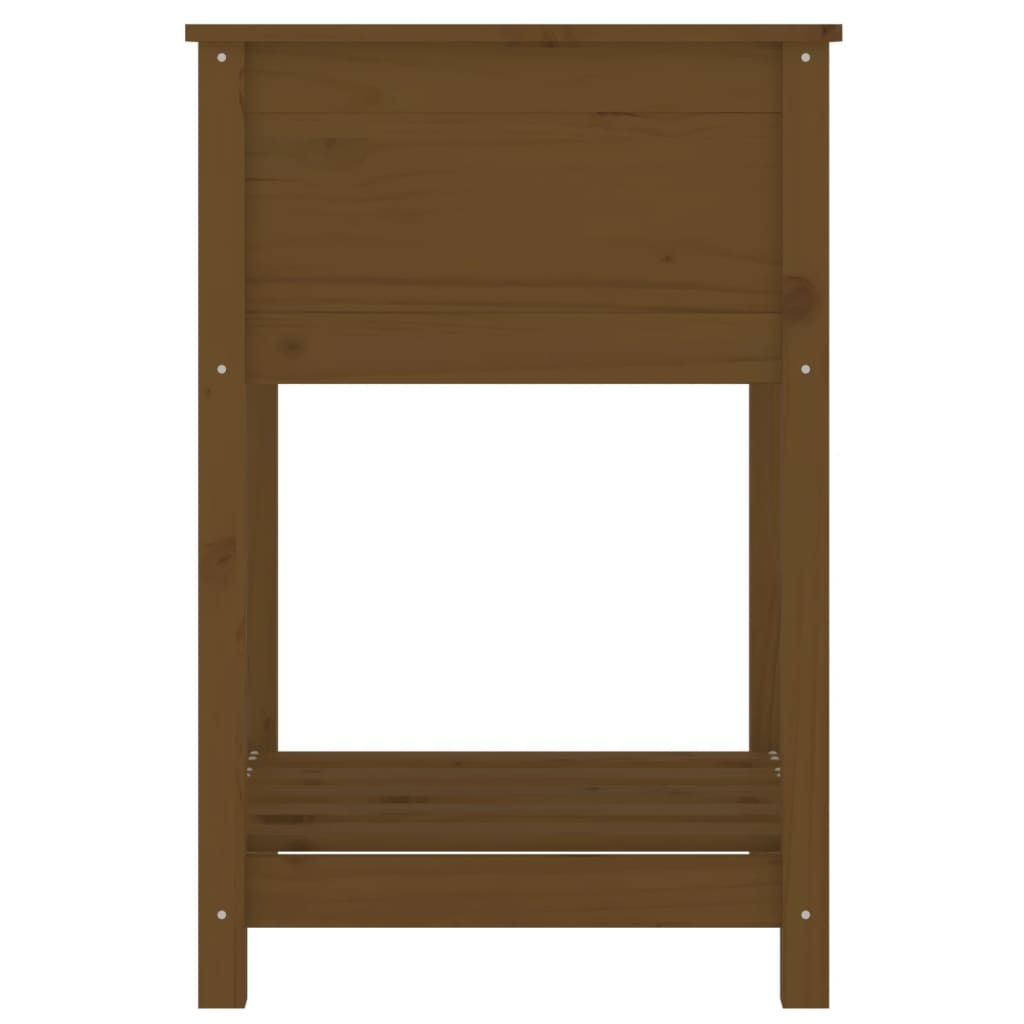 vidaXL Planter with Shelf Honey Brown 54x54x81 cm Solid Wood Pine 6