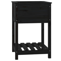 vidaXL Planter with Shelf Black 54x54x81 cm Solid Wood Pine 2