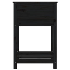 vidaXL Planter with Shelf Black 54x54x81 cm Solid Wood Pine 6