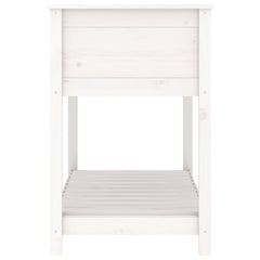 vidaXL Planter with Shelf White 111.5x54x81 cm Solid Wood Pine 6