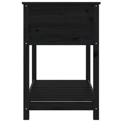 vidaXL Planter with Shelf Black 111.5x54x81 cm Solid Wood Pine 6