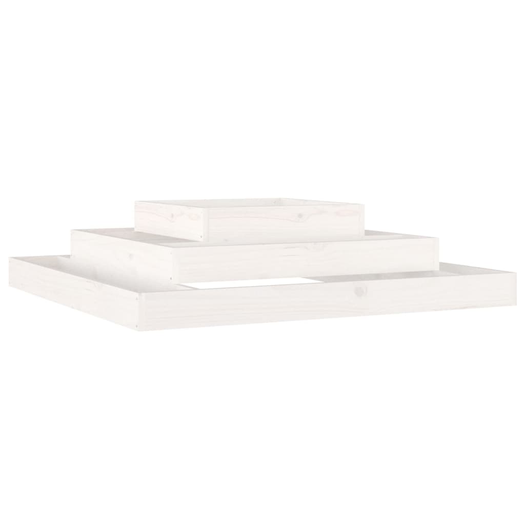 vidaXL Planter White 110x110x27 cm Solid Wood Pine 2