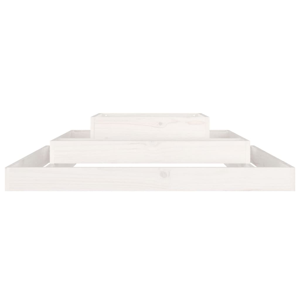 vidaXL Planter White 110x110x27 cm Solid Wood Pine 4