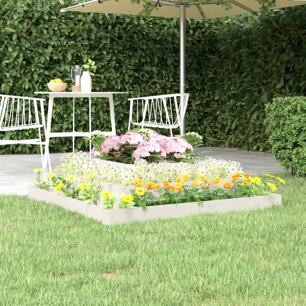 vidaXL Planter White 110x110x27 cm Solid Wood Pine 1