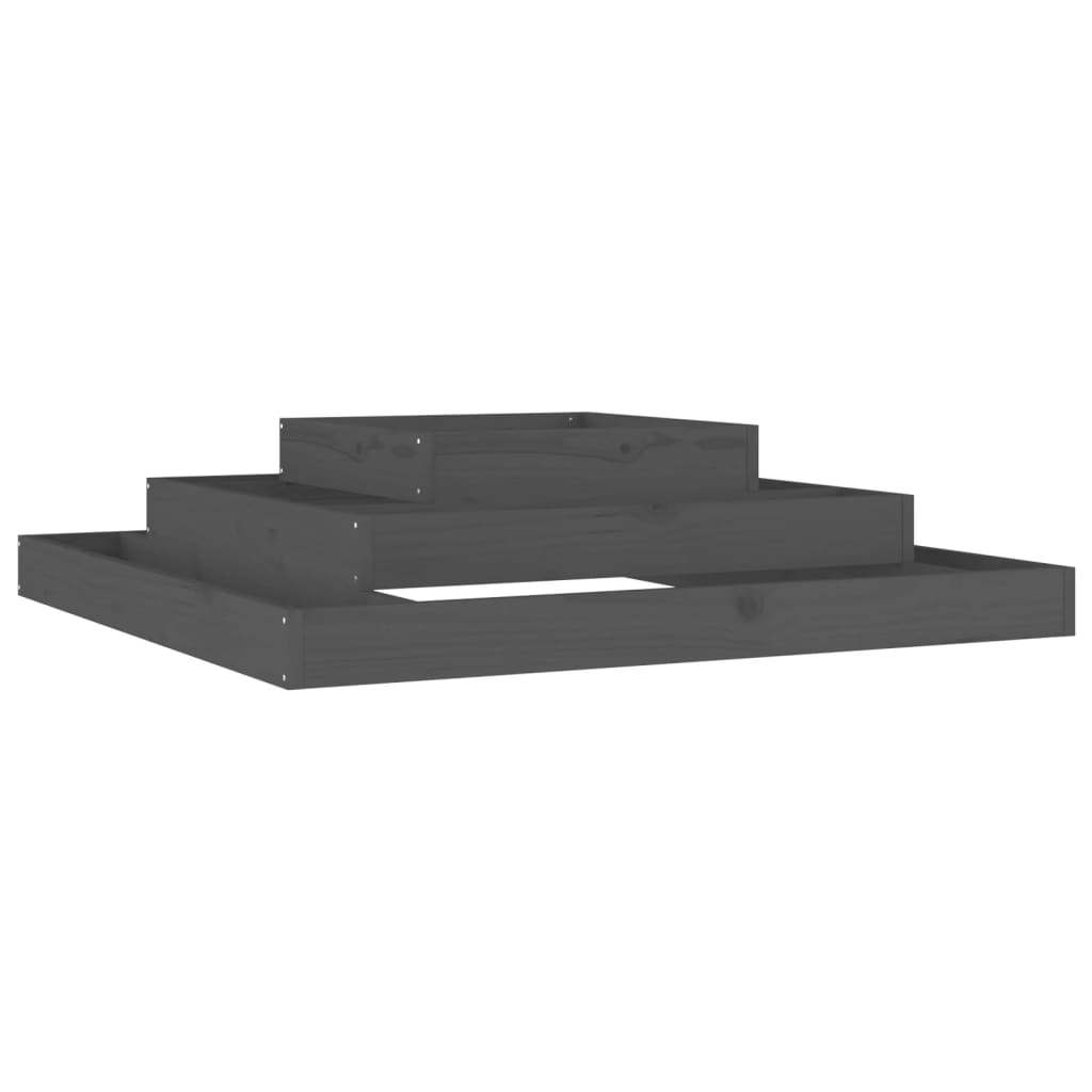 vidaXL Planter Grey 110x110x27 cm Solid Wood Pine 2