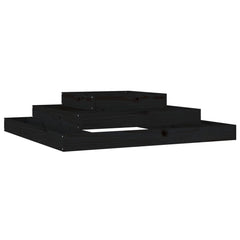 vidaXL Planter Black 110x110x27 cm Solid Wood Pine 2