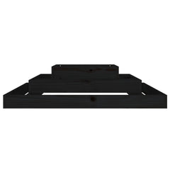vidaXL Planter Black 110x110x27 cm Solid Wood Pine 4