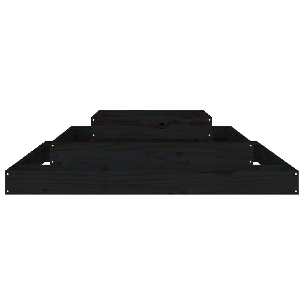 vidaXL Planter Black 110x110x27 cm Solid Wood Pine 5