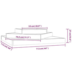 vidaXL Planter White 112x112x27 cm Solid Wood Pine 6