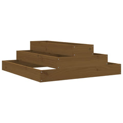 vidaXL Planter Honey Brown 80x80x27 cm Solid Wood Pine 2