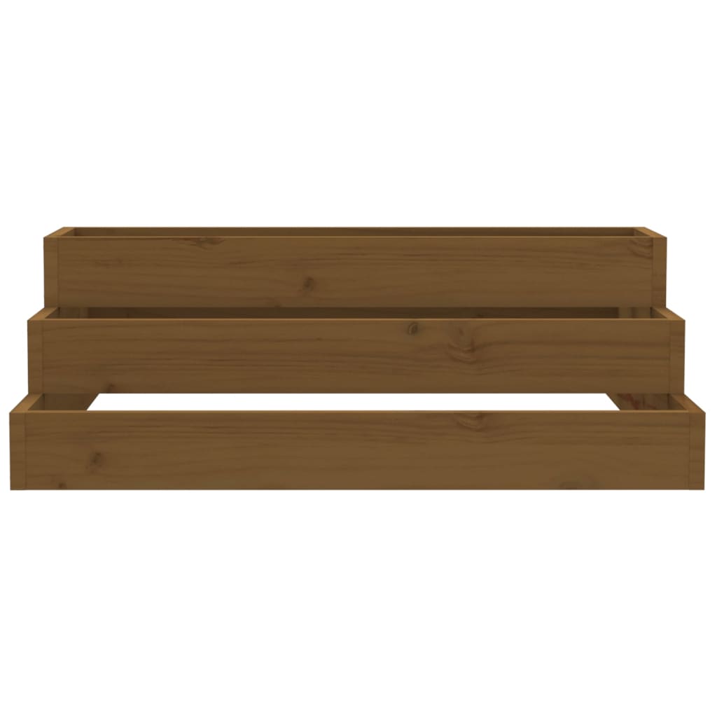 vidaXL Planter Honey Brown 80x80x27 cm Solid Wood Pine 4