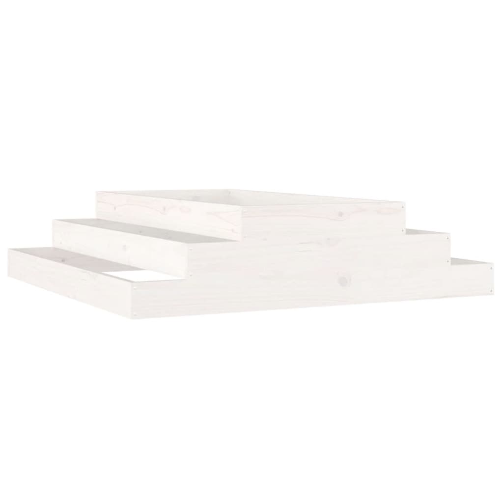 vidaXL Planter White 110x110x27 cm Solid Wood Pine 2