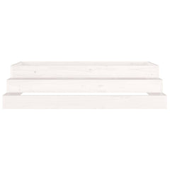 vidaXL Planter White 110x110x27 cm Solid Wood Pine 5