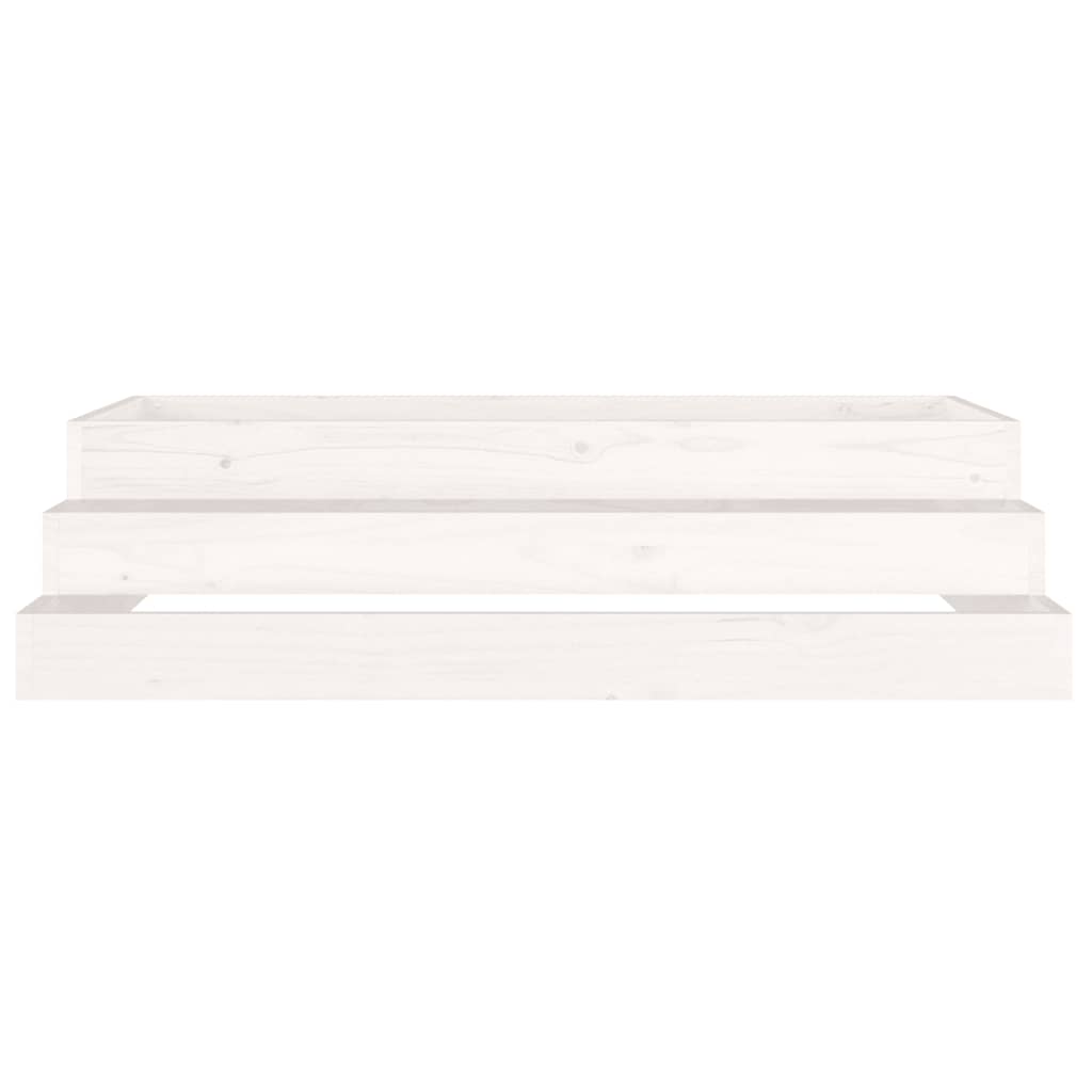 vidaXL Planter White 110x110x27 cm Solid Wood Pine 5