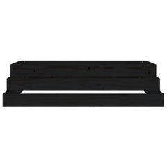 vidaXL Planter Black 110x110x27 cm Solid Wood Pine 5