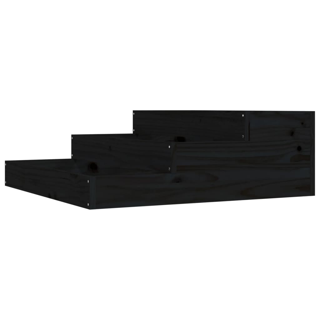 vidaXL Planter Black 78x78x27 cm Solid Wood Pine 2
