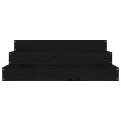 vidaXL Planter Black 78x78x27 cm Solid Wood Pine 4