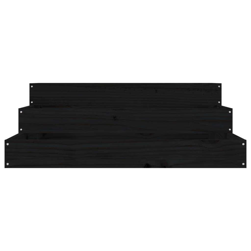 vidaXL Planter Black 78x78x27 cm Solid Wood Pine 4
